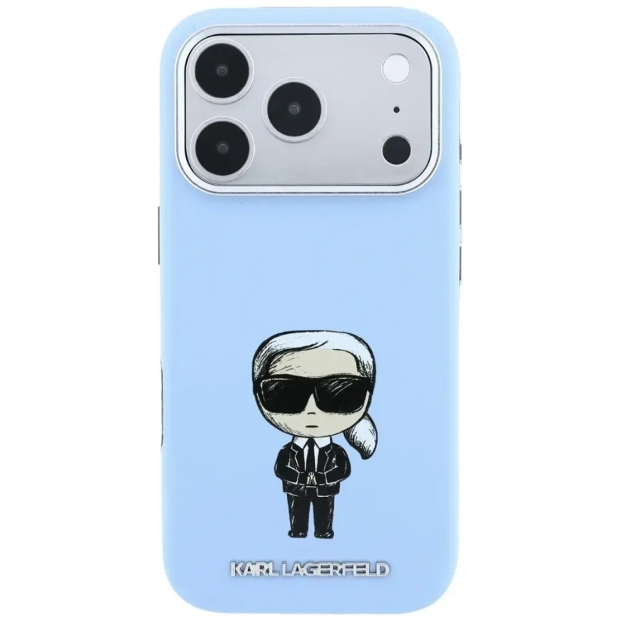 Karl Lagerfeld Smooth Ikonik Sketch MagSafe dėklas iPhone 18 Pro Max / 17 Pro Max šviesiai mėlynas – 3