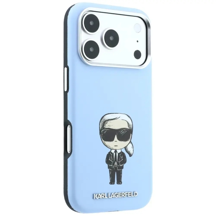 Karl Lagerfeld Smooth Ikonik Sketch MagSafe dėklas iPhone 18 Pro Max / 17 Pro Max šviesiai mėlynas – 4