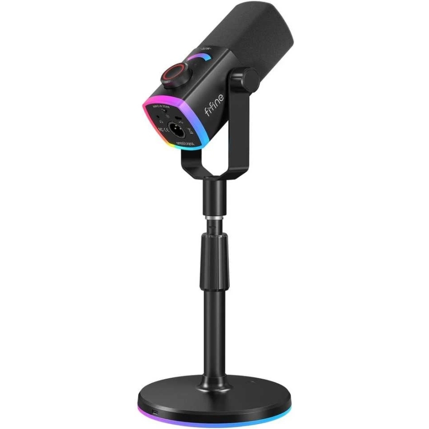FIFINE AmpliGame AM8 PROS wired microphone with stand and RGB lighting USB/XLR