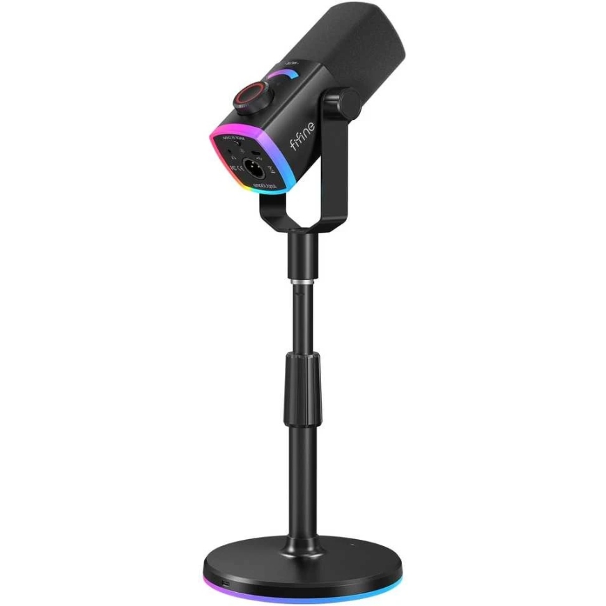 FIFINE AmpliGame AM8 PROS vadu mikrofons ar statīvu un RGB apgaismojumu USB/XLR – 2