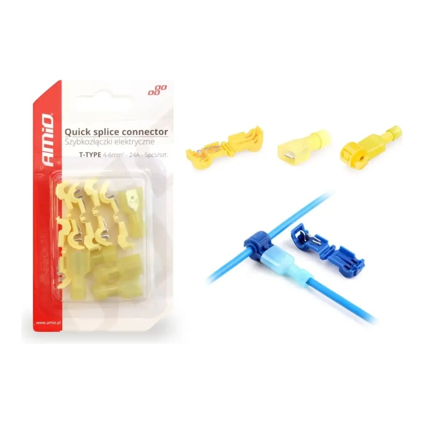 T-Tüüpi Kiire Ühendus Ühendus 04-6mm2 24A 5tk pakendis