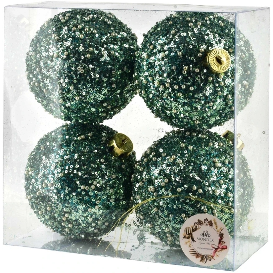 Mondex Alates 1986 SANTA LILA 4 jõulupalli komplekt 12 cm