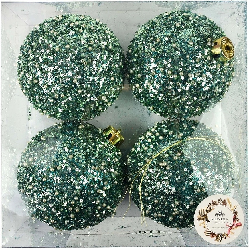 Mondex Kopš 1986. gada SANTA LILA 4 Ziemassvētku bumbiņu komplekts 12 cm – 3