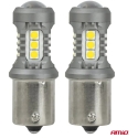 Standarta LED spuldzes BA15S P21W 3030 15SMD baltas 12V 24V Amio-05000 Standarta LED spuldzes BA15S P21W 3030 15SMD baltas 12V 24V Amio-05000