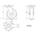 VOREL KIERRETTÄVÄ PYÖRÄ POLYAMIDISTA 125mm 87433