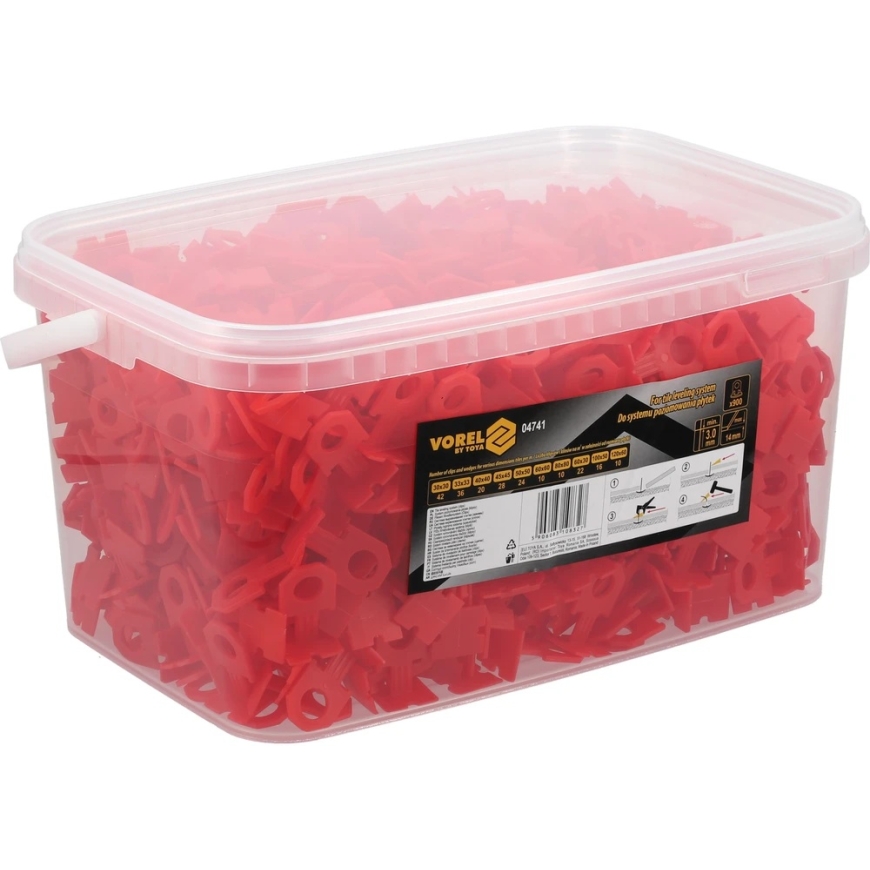 Vorel Tile Leveling System Clips 3mm, Red, for Quick Installation – 2