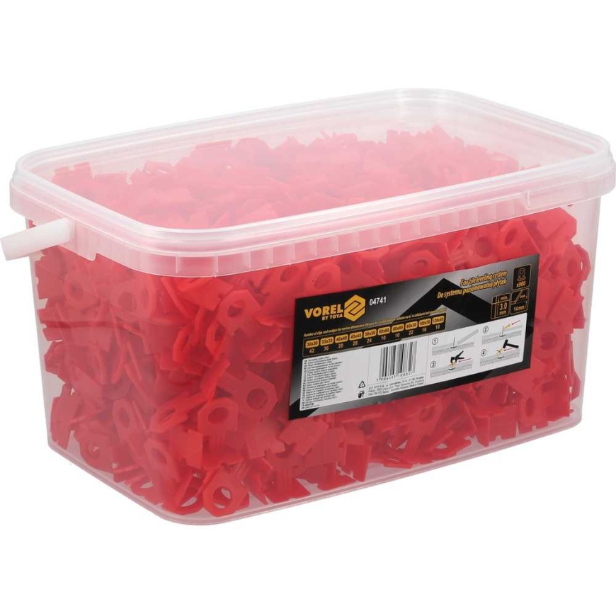 Vorel Tile Leveling System Clips 3mm, Red, for Quick Installation – 4