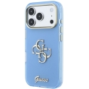 Guess IML 4G Script metāla vāciņš iPhone 18 Pro Max / 17 Pro Max - gaiši zila Guess IML 4G Script metāla vāciņš iPhone 18 Pro Max / 17 Pro Max - gaiši zila