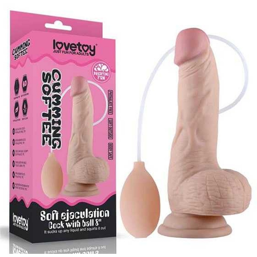 LoveToy 8" Mīksts dzimumloceklis ar bumbiņām – 4