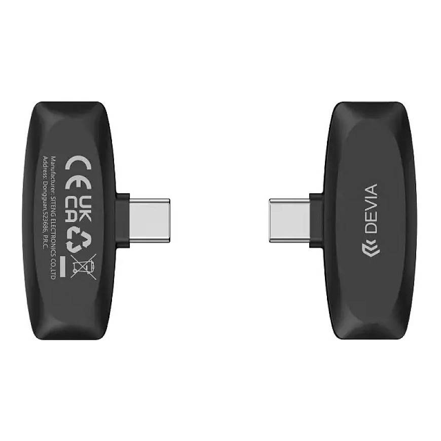 Devia-mikrofoni älypuhelimelle Lite 1 USB-C 2in1 musta – 3