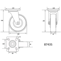 VOREL POLYAMIDE SWIVEL CASTOR 160mm 87435 VOREL POLYAMIDE SWIVEL CASTOR 160mm 87435