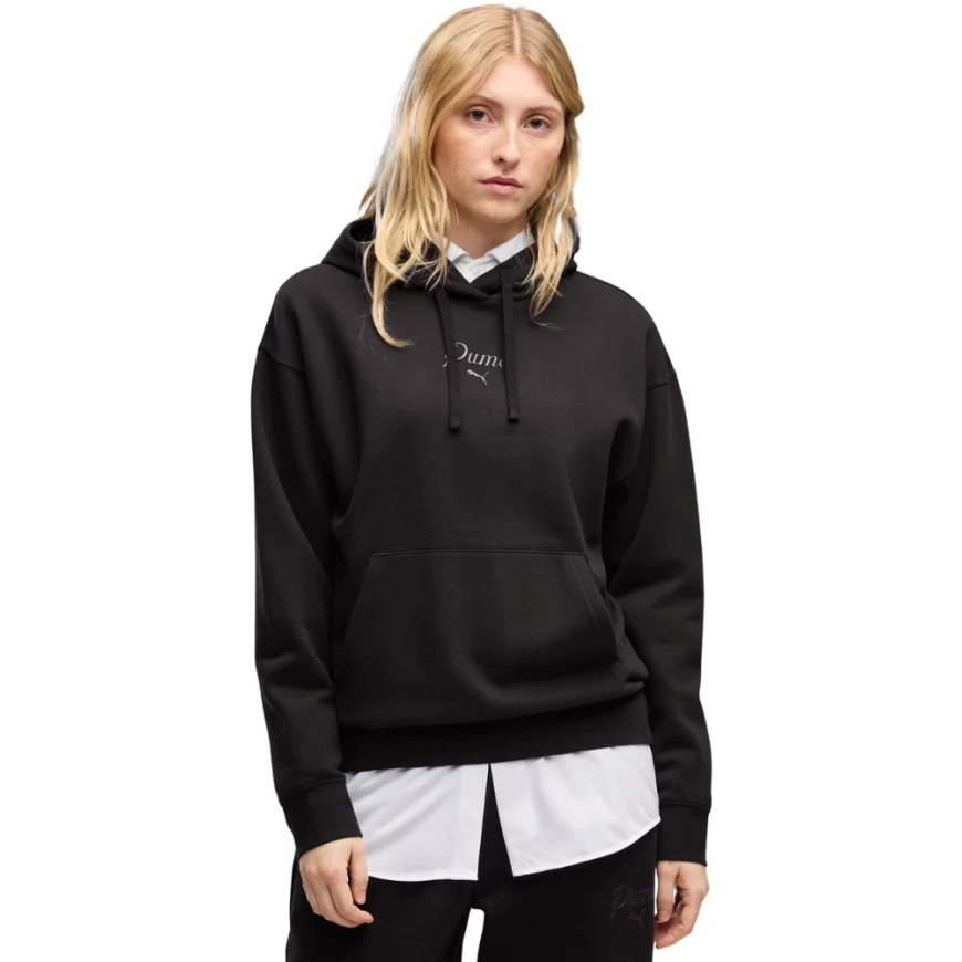 Bluza damska Puma ESS Script Comfort Hoodie juoda 694136 01 (S)