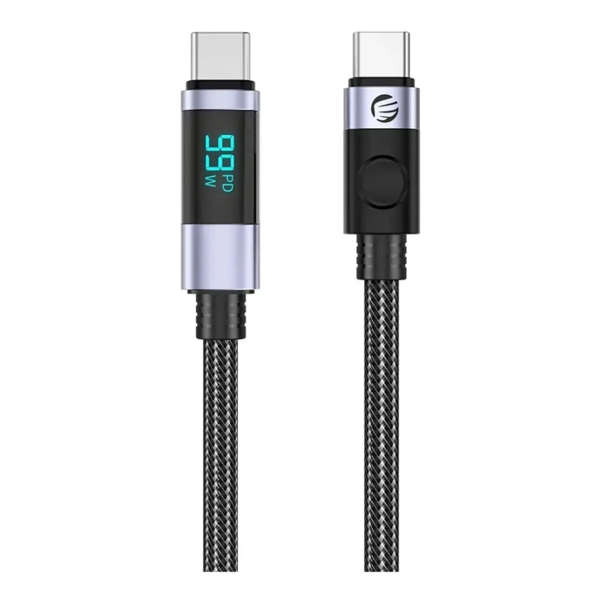 Orico LDC2C duomenų perdavimo ir įkrovimo laidas | USB-C į USB-C | PD | 100W | su LED ekranu | 3m | juodas