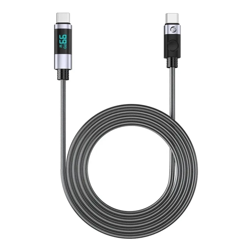 Orico LDC2C duomenų perdavimo ir įkrovimo laidas | USB-C į USB-C | PD | 100W | su LED ekranu | 3m | juodas – 2