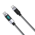 Orico LDC2C datu pārraides un uzlādes vads | USB-C uz USB-C | PD | 100W | ar LED ekrānu | 3m | melns Orico LDC2C datu pārraides un uzlādes vads | USB-C uz USB-C | PD | 100W | ar LED ekrānu | 3m | melns