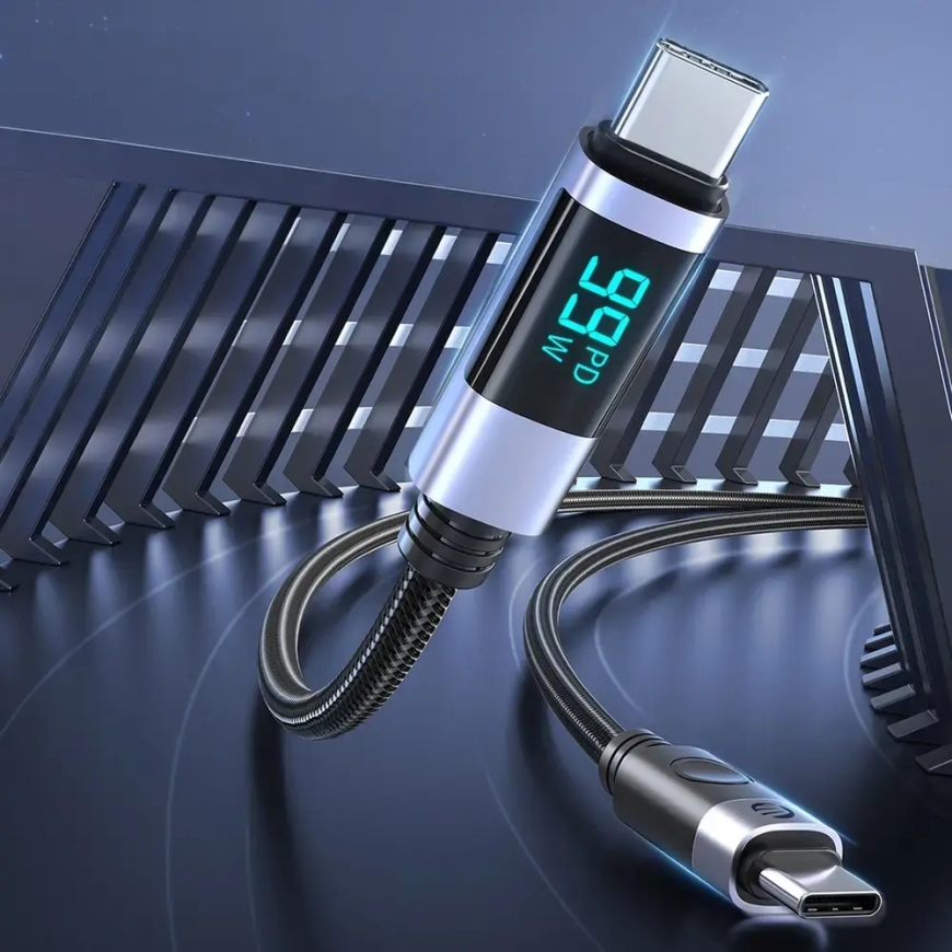Orico LDC2C провод для передачи данных и зарядки | USB-C на USB-C | PD | 100W | с LED дисплеем | 3m | чёрный – 4