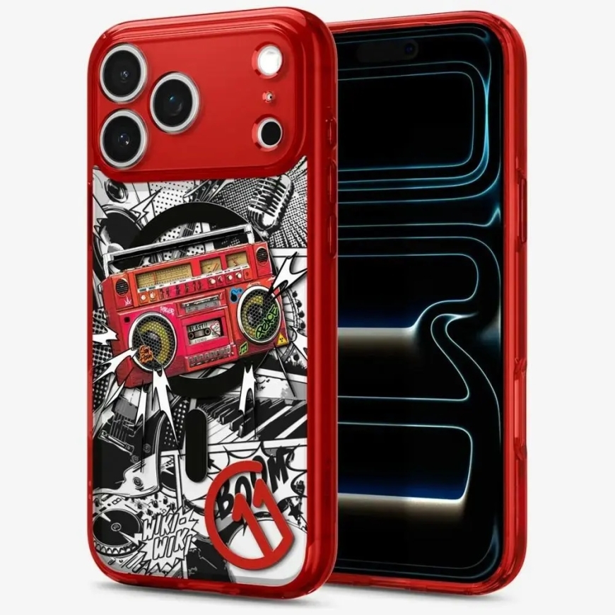 Spigen C11 Series Blast Edition phone case with MagSafe support for iPhone 17 Pro red