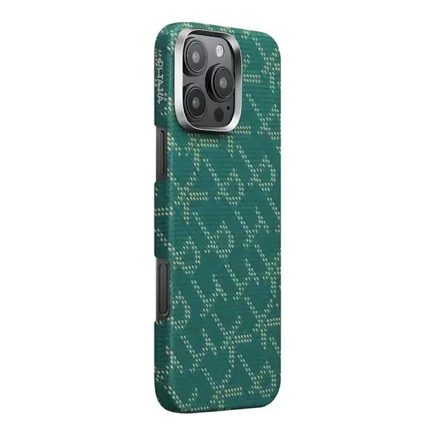 Pitaka Tactile Woven Case, PTK Green/Gold - iPhone 16 Pro – 2