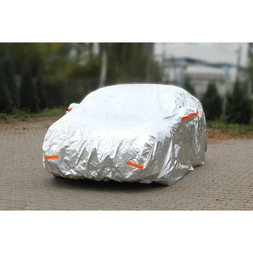 ALUMIINISET AUTOVERHO, HEIJASTAVA, 120g + puuvilla, Hopea, koko: SUV/VAN L – 2
