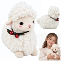 Lean Toys Plush Lamb with Neck Decoration, White, 20 cm Lean Toys Plush Lamb with Neck Decoration, White, 20 cm