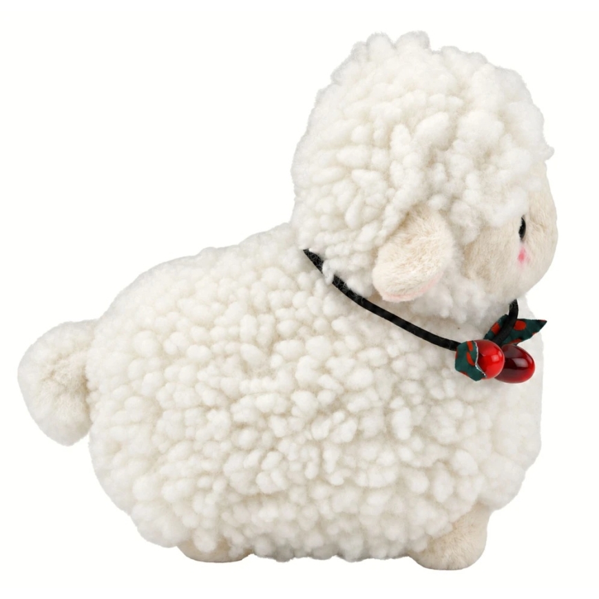 Lean Toys Pehme lambakene kaelaehetega, valge, 20 cm – 4