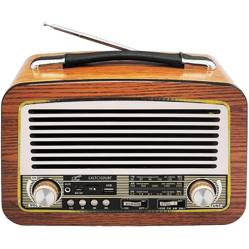 Nešiojamasis radijas Olza LTC 102UBT retro su apšvietimu FM/AM/SW USB Bluetooth – 5