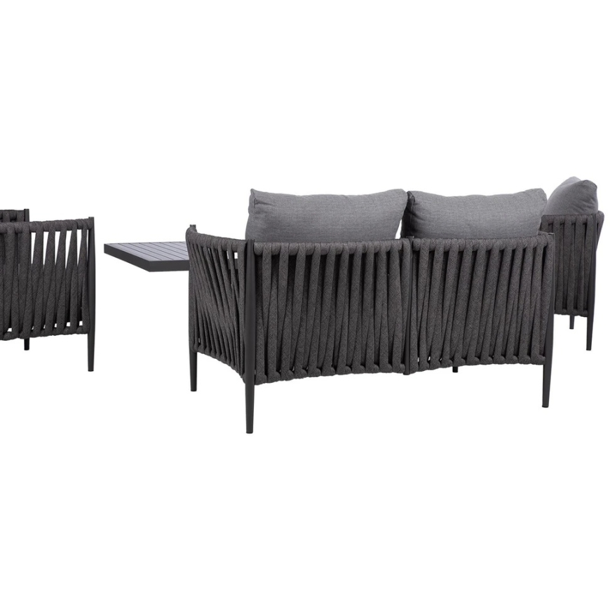 Outdoor furniture set Home4You "Garden" furniture set "BRISTOL": table, sofa, and 2 chairs, gray color – 5