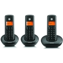 Motorola E203 belaidžių fiksuoto ryšio telefonų komplektas, 3 vnt., juodas