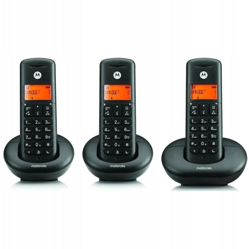 Motorola E203 беспроводne fikseeritud telefonikomplekt, 3 tk, must – 2