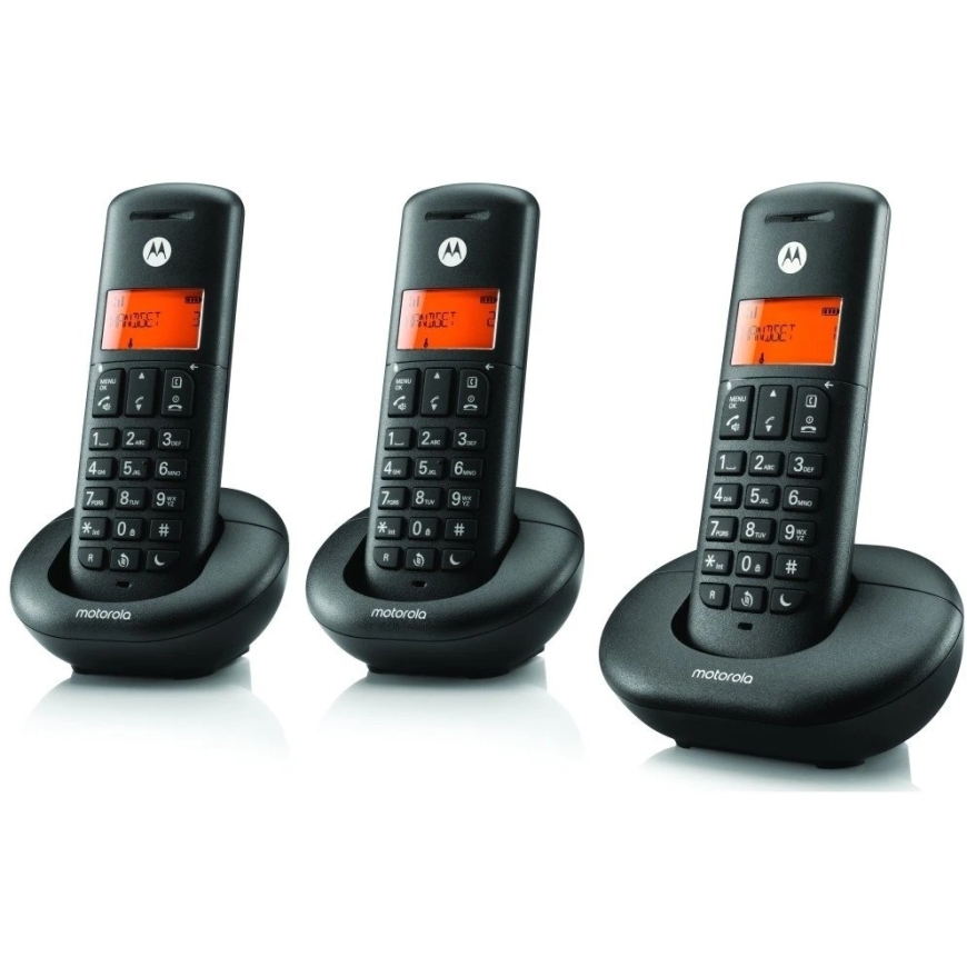 Motorola E203 bezvadu fiksētās tālruņu komplekts, 3 gab., melns – 4
