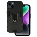 Ring Armor -puhelinsuojus telineellä iPhone 14 Plussalle, musta