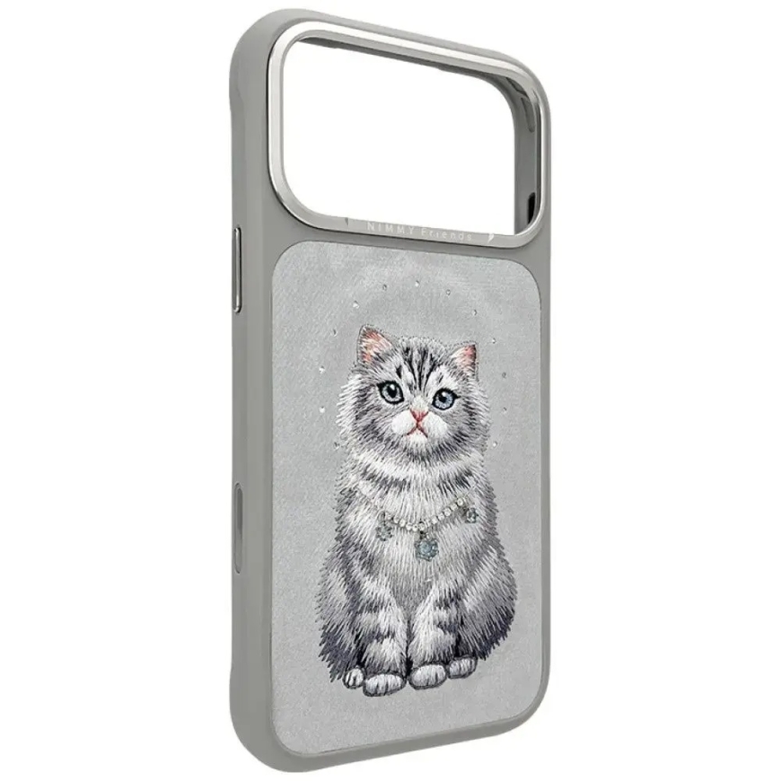NIMMY dėklas LUCKY FASHION KATĖ suderinamas su MagSafe IPHONE 18 Pro/17 Pro pilkas – 5