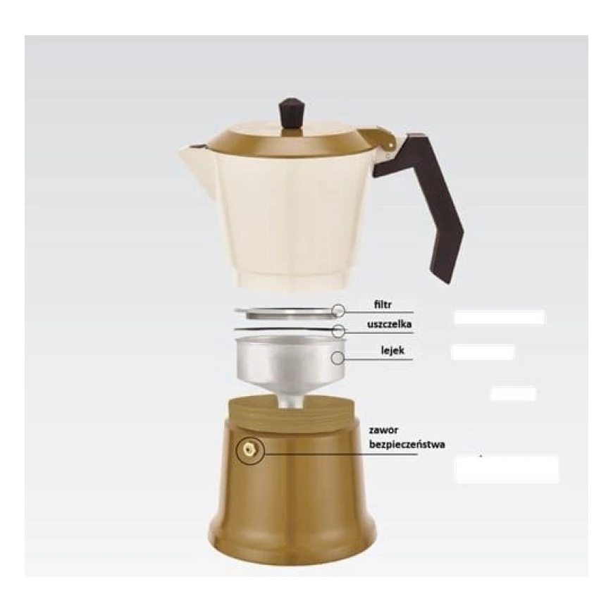 Алюминиевая moka pot MR-1657-3-BEIGE MAESTRO – 3