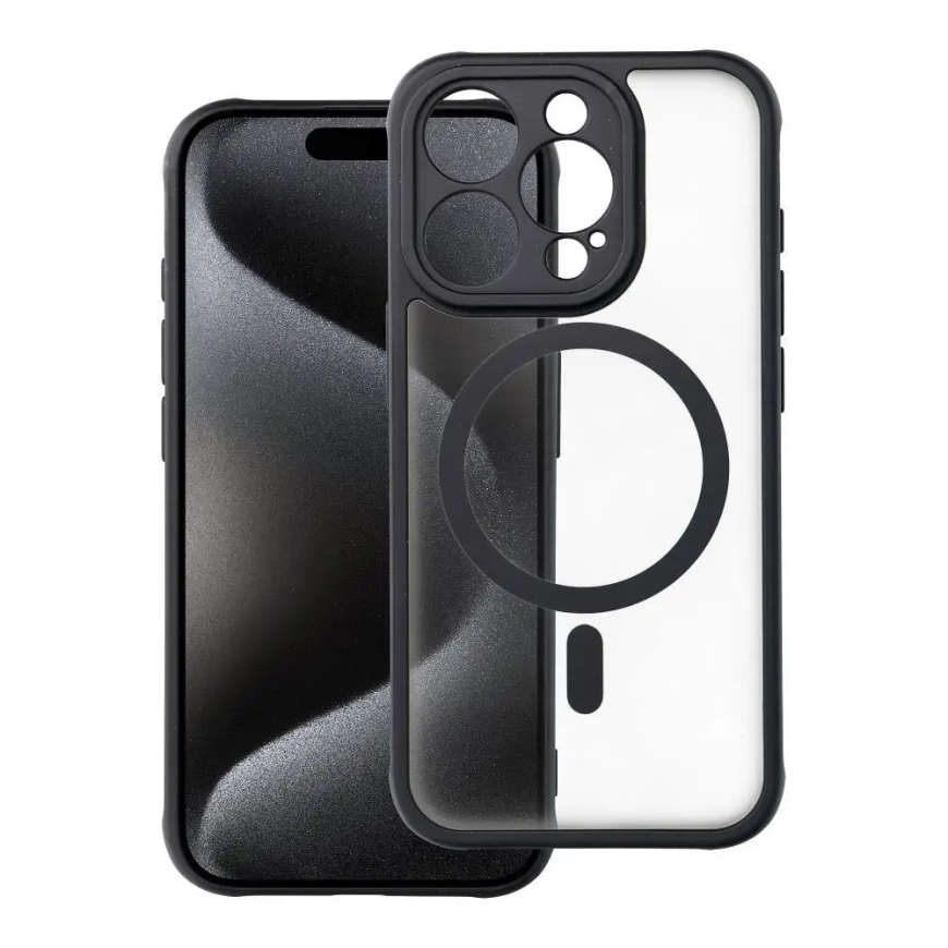 FULL MATTE MAG чехол с поддержкой MagSafe для телефона iPhone 15 Pro чёрный