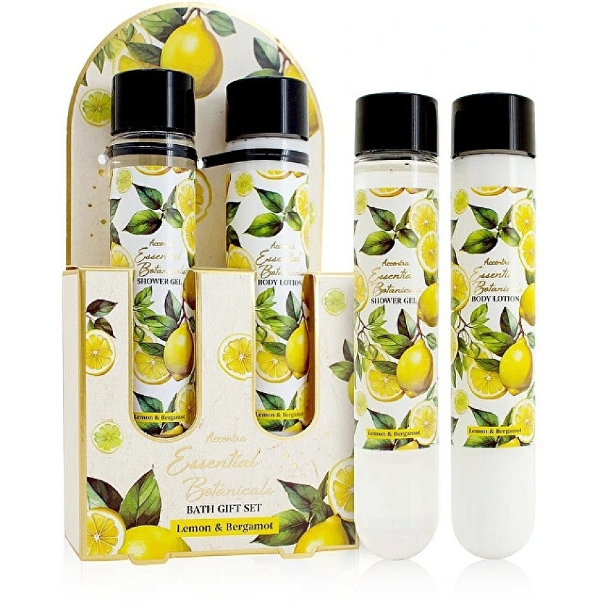 "Accentra" vannitarvete komplekt "ESSENTIAL BOTANICS" sidruni- ja bergamoti tuubid kingituskastis, dušigeel 60 ml, kehakreem 60 – 2
