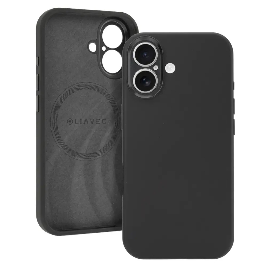 Liavec Silk Shield чехол с поддержкой MagSafe для телефона iPhone 17 чёрный