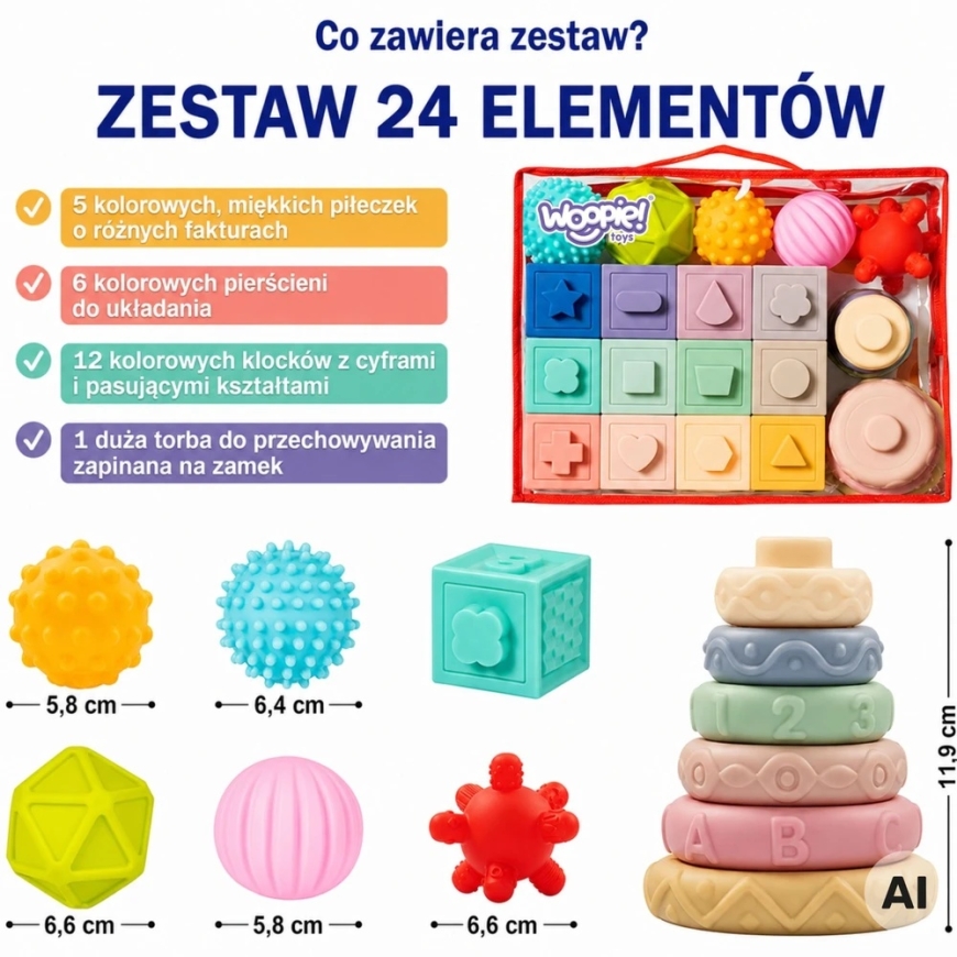 WOOPIE BABY мягкие сенсорные прорезыватели 23 шт. – 3