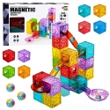 Lean Toys Magneettirakennussarja palloradalla, värikäs, 28 osaa Lean Toys Magneettirakennussarja palloradalla, värikäs, 28 osaa