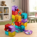 Lean Toys Magnetinis konstruktorius su kamuoliukų trasa, spalvotas, 28 dalių Lean Toys Magnetinis konstruktorius su kamuoliukų trasa, spalvotas, 28 dalių
