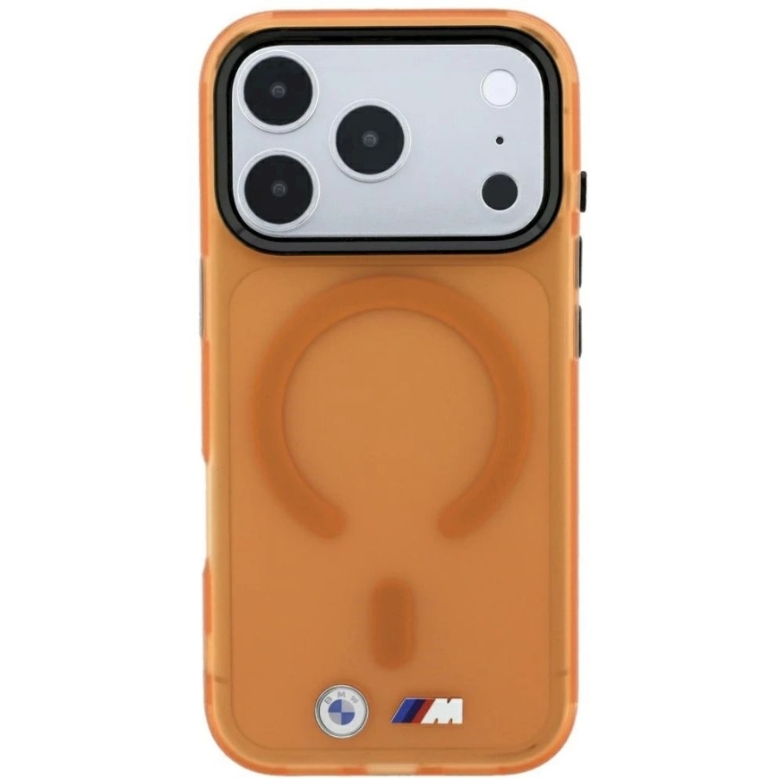 BMW M IML Frosted Metal Logo & Trims MagSafe-kuori iPhone 17 Pro / 18 Pro:lle – Oranssi – 4