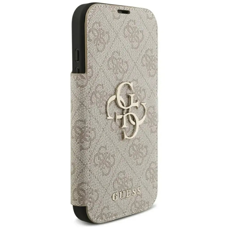 Guess 4G Metal Logo knyginio tipo telefono dėklas iPhone 18 Pro | iPhone 17 Pro rožinis – 4