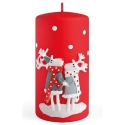Mondex Candle "REDEER", small cylindrical shape, 7x7x10 cm, paraffin, red Mondex Candle "REDEER", small cylindrical shape, 7x7x10 cm, paraffin, red