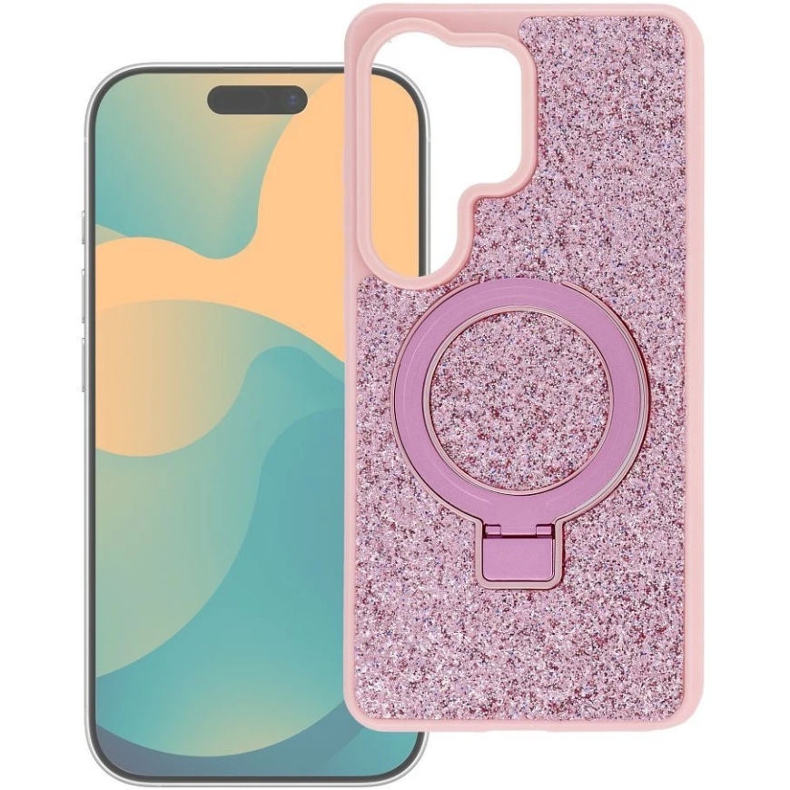 Dėklas na Samsung S26 Ultra Quartz Circle Stand Mag Cover rožinė