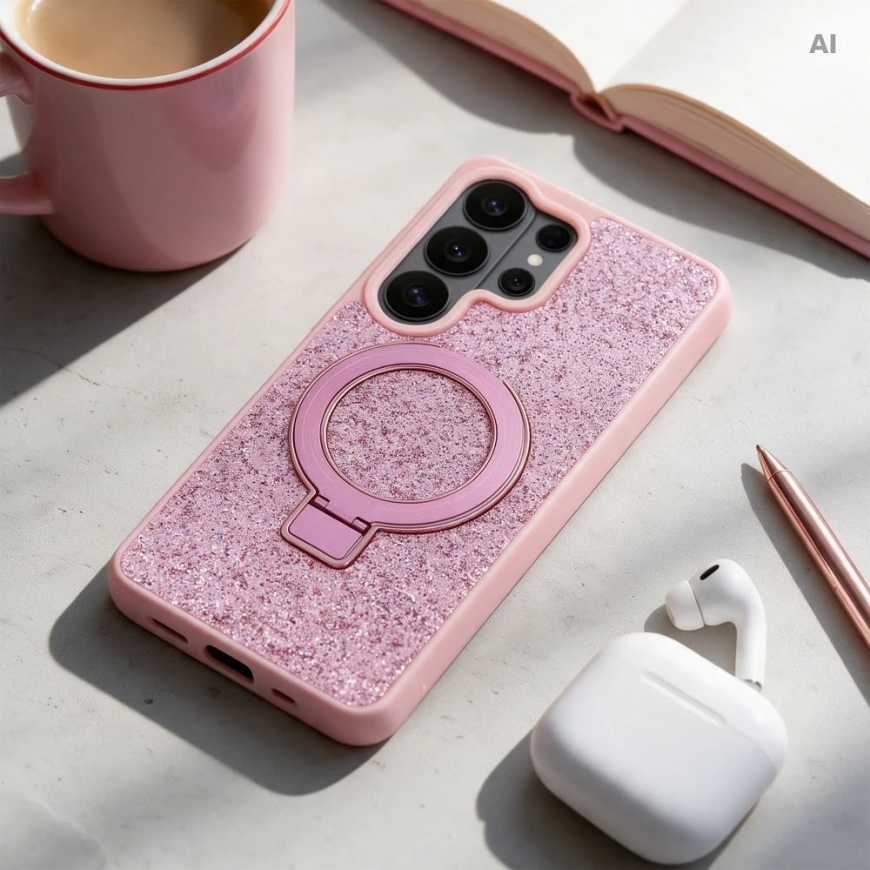 Чехол для Samsung S26 Ultra Quartz Circle Stand Mag Cover розовый – 4