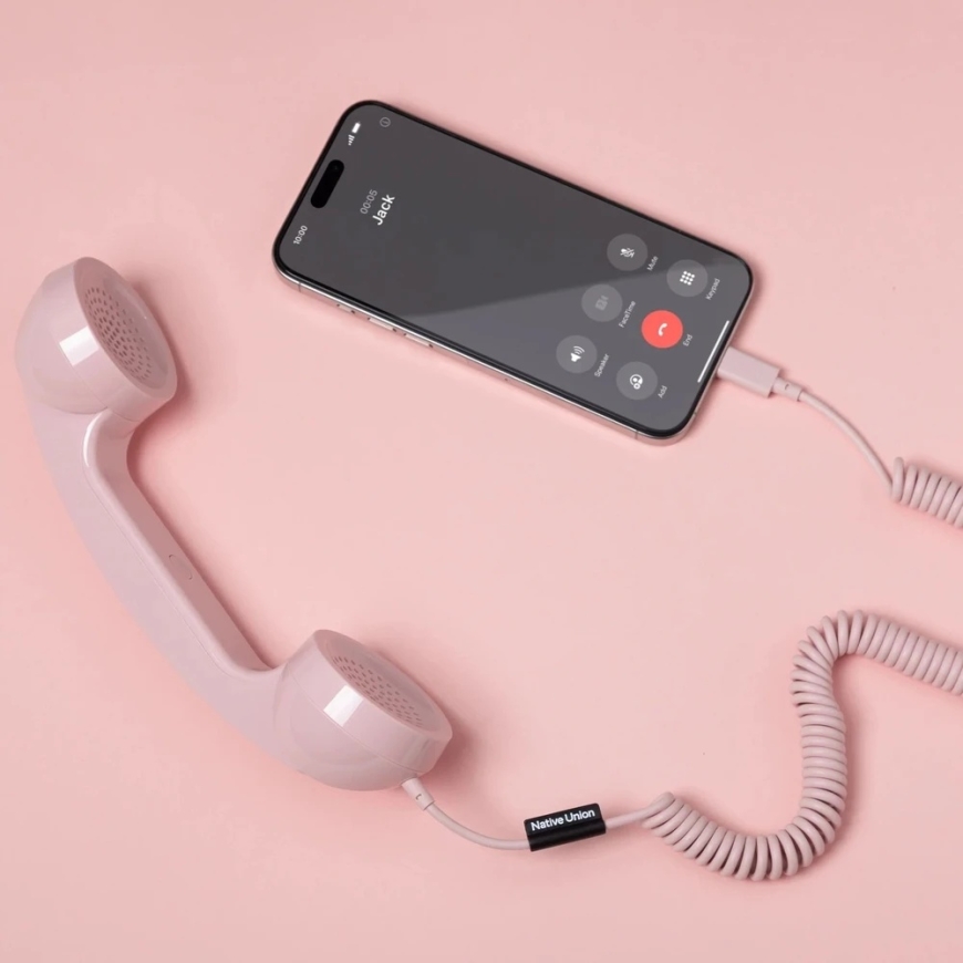 Native Union Pop Phone Headset – USB-C Telephone Handset with Call Answering and Ending Function (Caravans) – 4