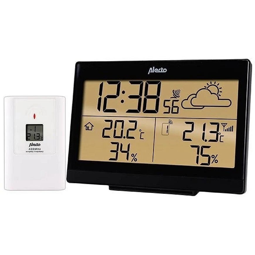 Alecto orų stotelė su belaidžiu jutikliu, juoda (WS-2300)
