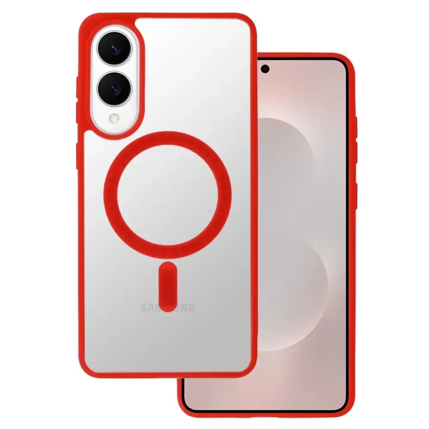 Акриловый цветной чехол Magsafe для Samsung Galaxy S25 Edge красный