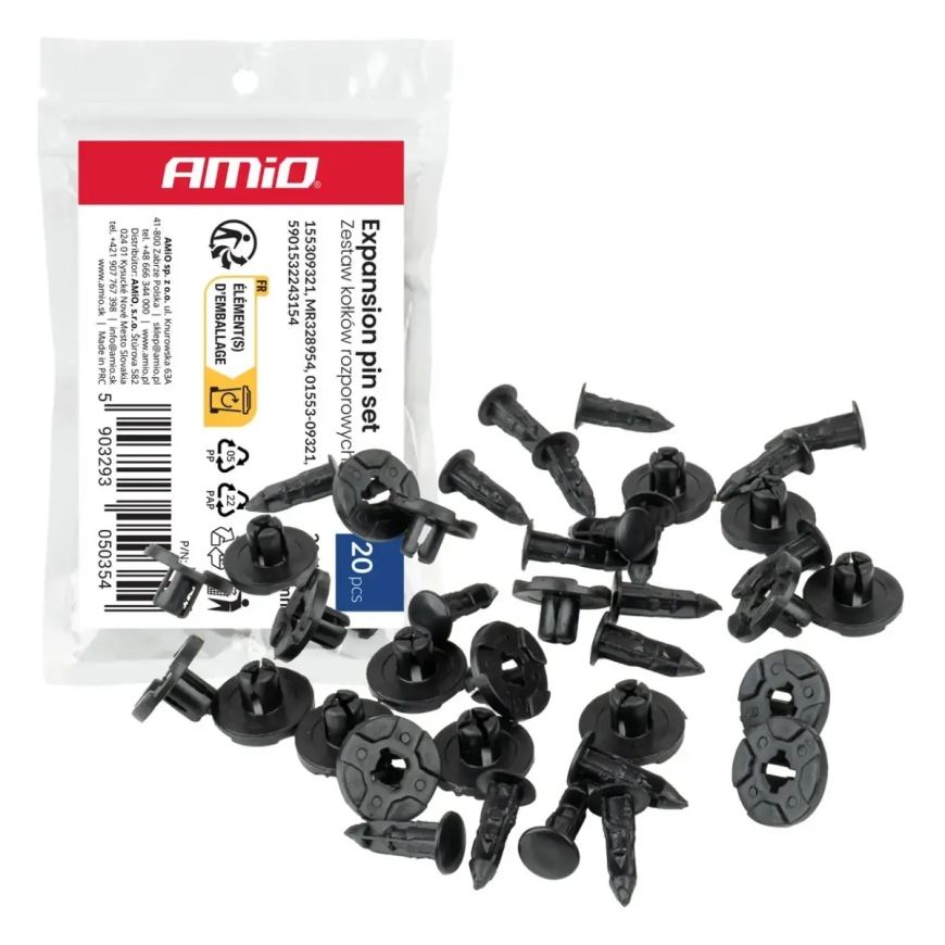Laienklambrite komplekt 20 mm 19 mm 8 mm ⌀ 9 mm, 20 tk. AMIO-05035