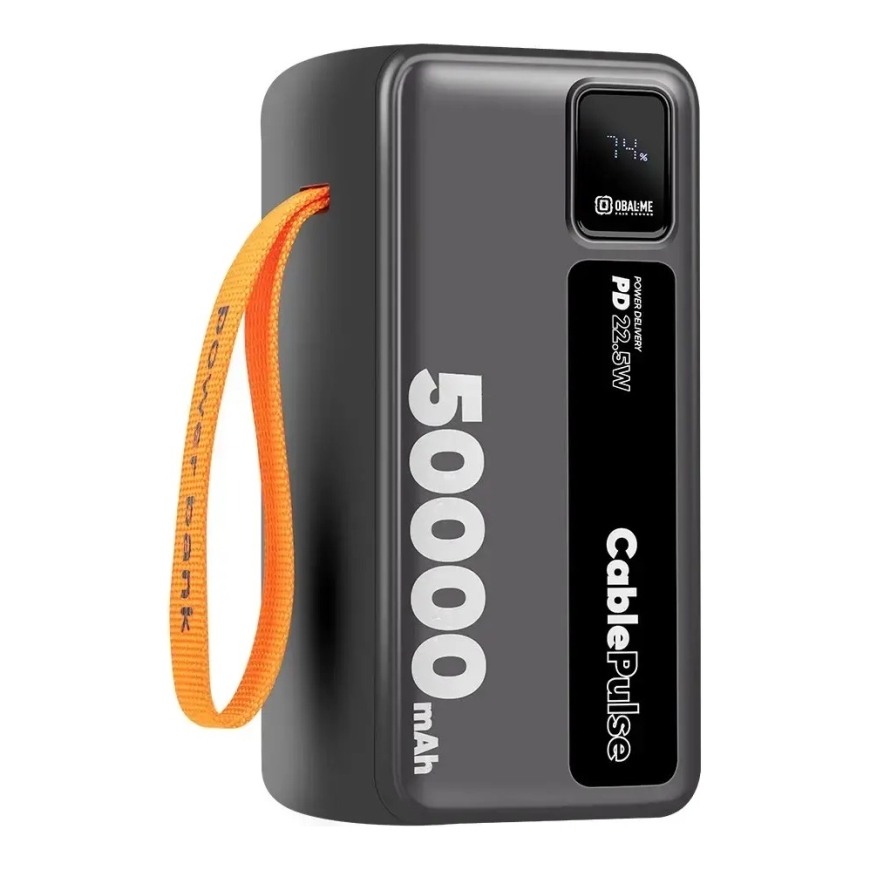OBAL:ME CablePulse ārējais akumulators (powerbank) | 50 000 mAh | 22.5W | melns – 2