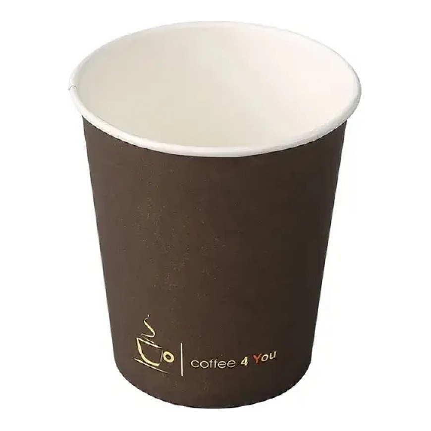 Kafijas glāzes 250ml ar apdr. "Coffee 4 You",dia.80mm,kartona, 100gab/iepak.